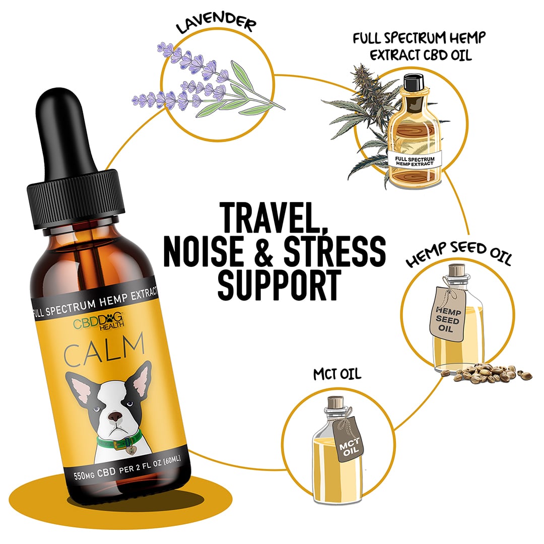 CALM cbd oil for dogs calming cbd drops mct oil hemp seed oil lavender for dogs