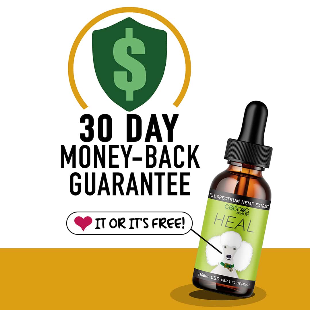 HEAL cbd oil for dogs money back guarantee 30 day