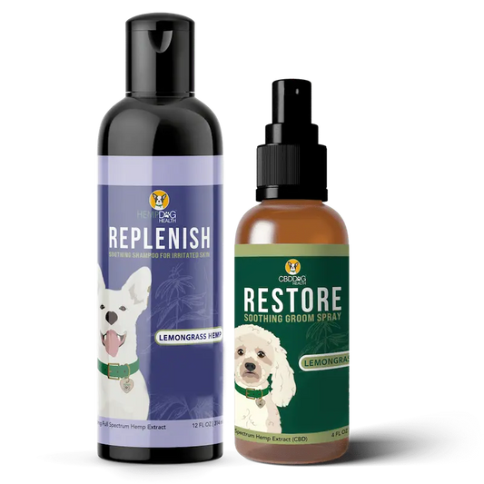 natural grooming cbd grooming bundle grooming kit cbd shampoo for dogs cbd spray