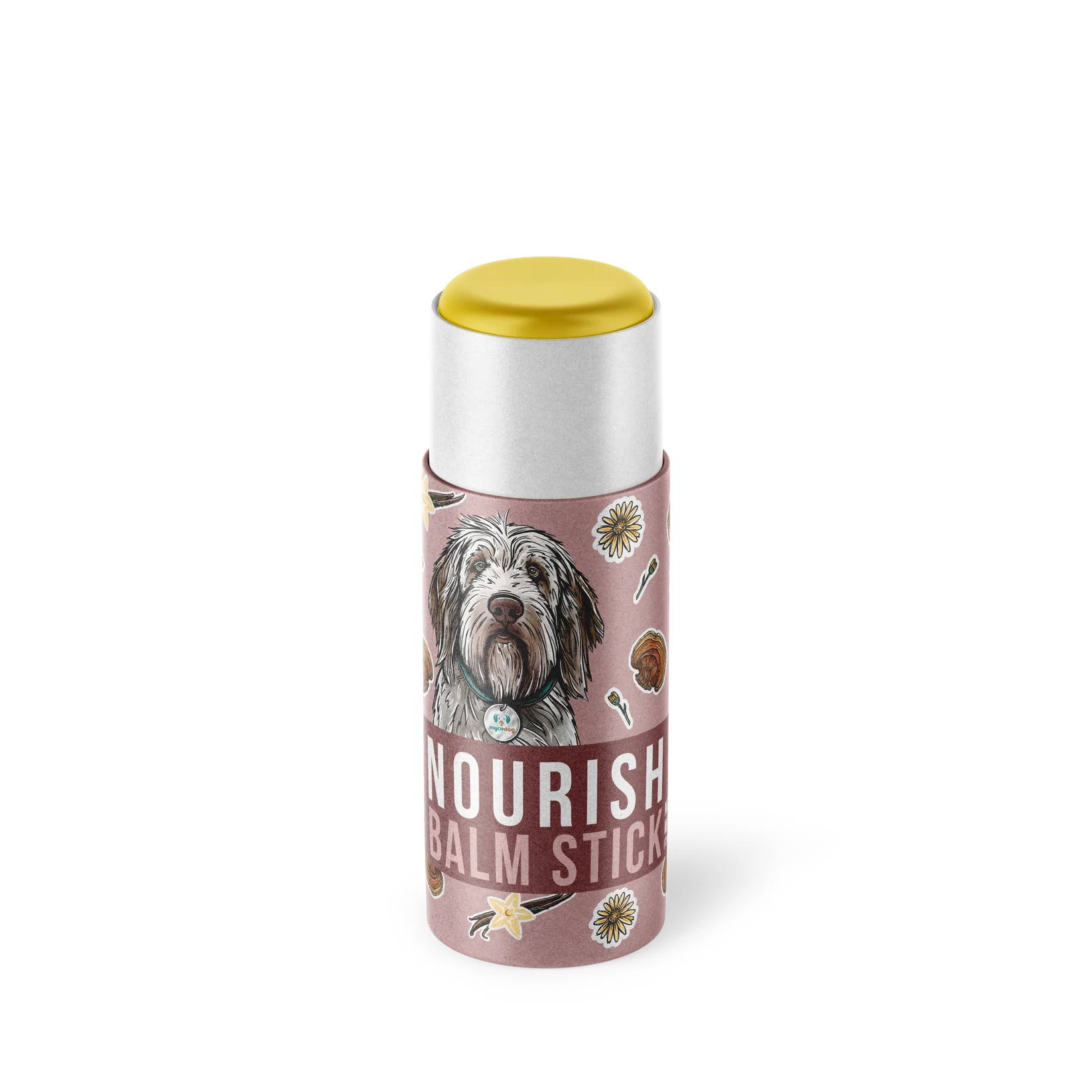 Nourish CBD reishi balm stick for dogs hemp mushroom topical skin support