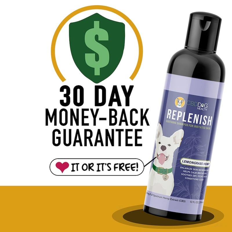 Replenish CBD Dog Shampoo money back