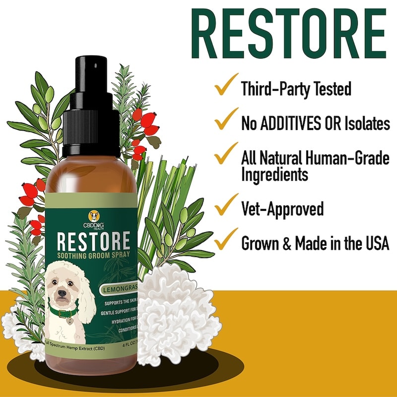 Restore CBD groom spray for dogs pets