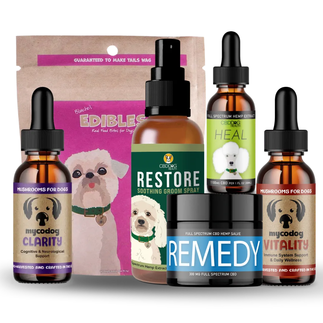 Senior Dog Bundle Mushrooms CBD Senior Dog Kit holistic senior dog support immune
