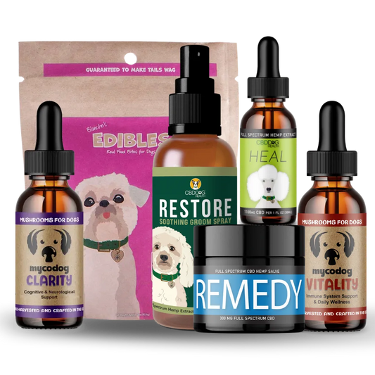 Senior Dog Bundle Mushrooms CBD Senior Dog Kit holistic senior dog support immune