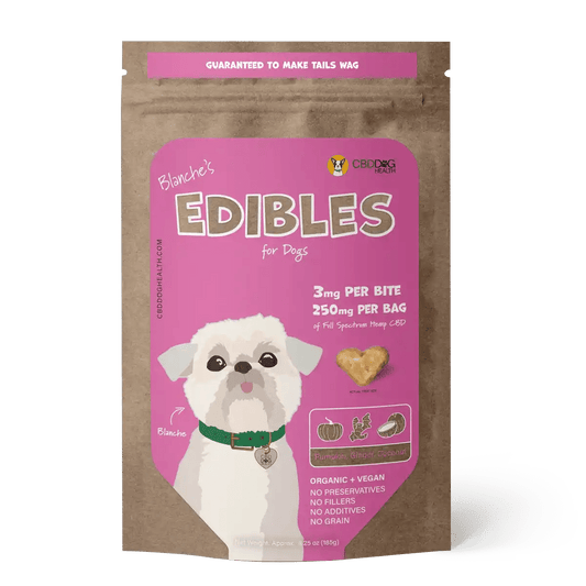 CBD dog treats CBD treats for dogs hemp treats vegan CBD edibles for dogs Blanche's CBD bites