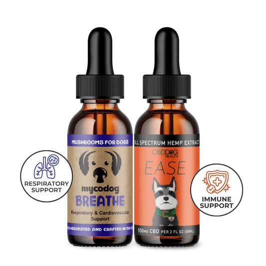 breathe easy dog breathing aid respiratory support dog breathing supplement immune support cbd mushrooms