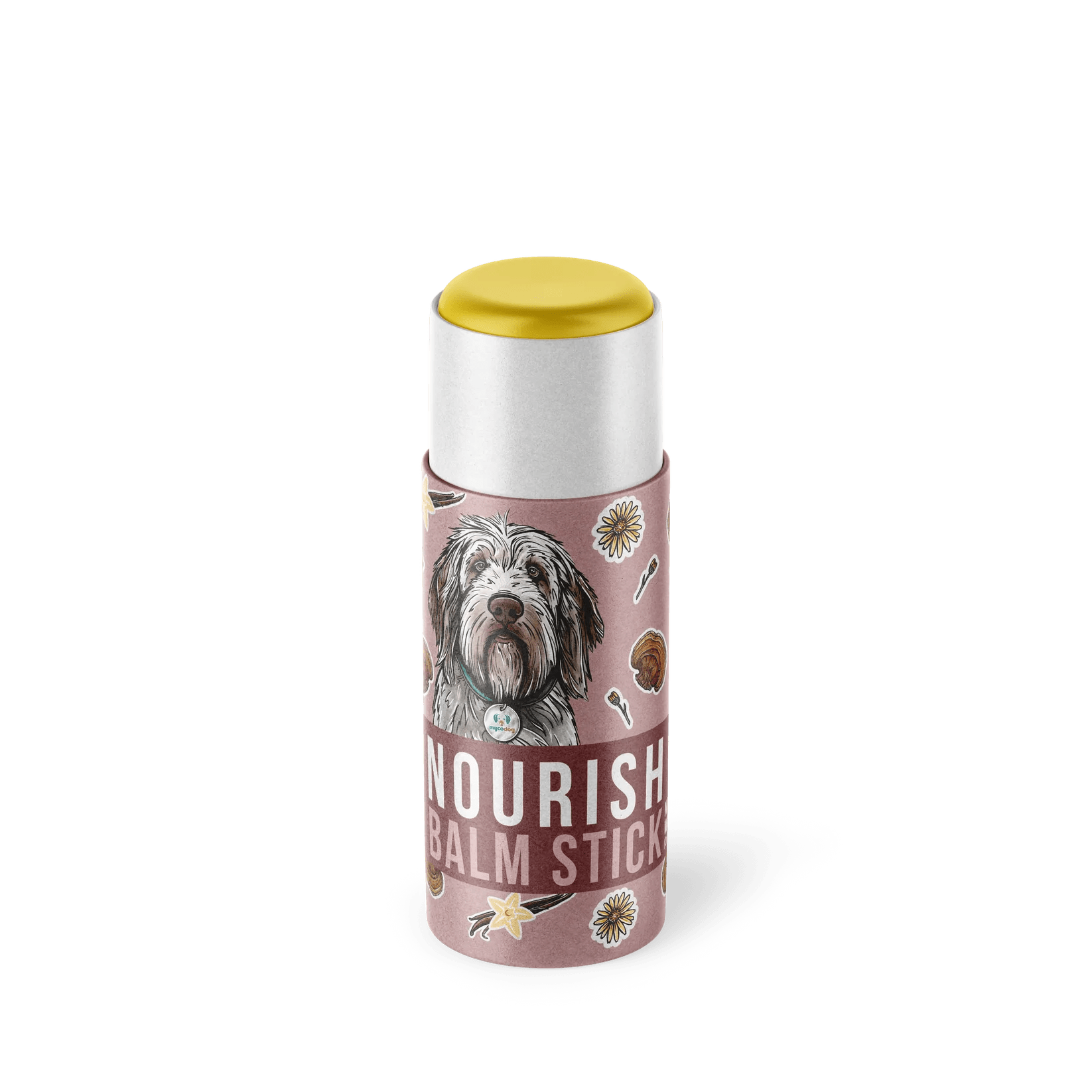 Nourish CBD reishi balm stick for dogs hemp mushroom topical skin support