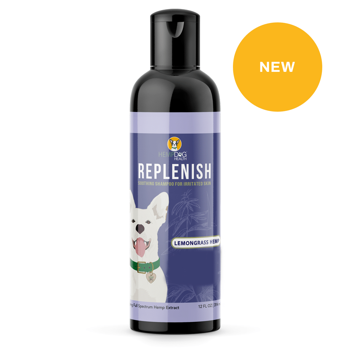 Replenish CBD dog shampoo itchy dog natural shampoo