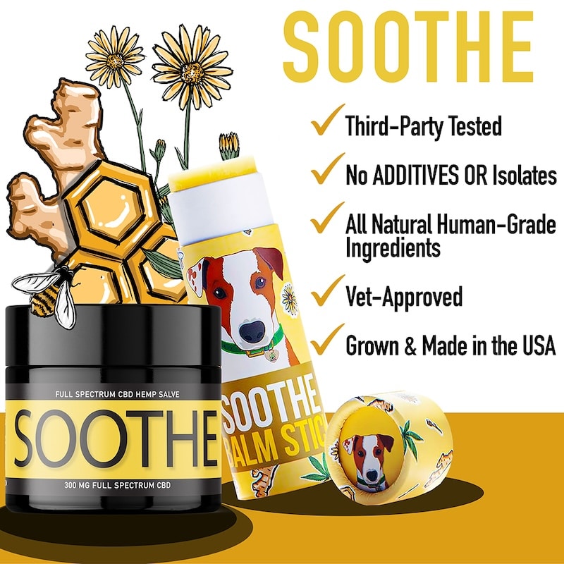 Soothe CBD salve for dogs USA COA natural human grade
