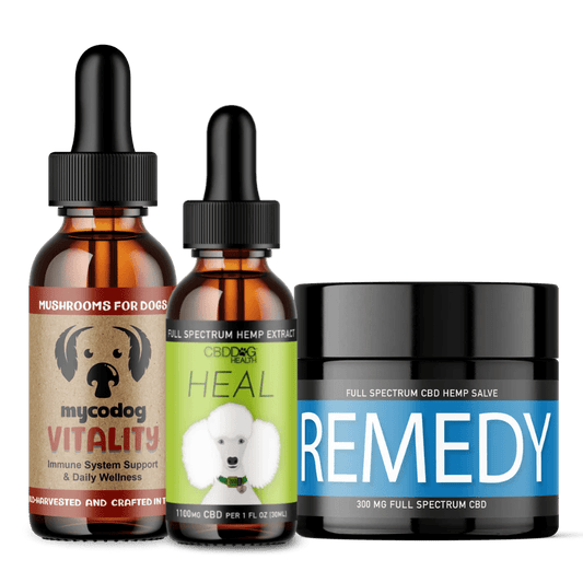 power trio mushroom cbd immune support bundle for dogs