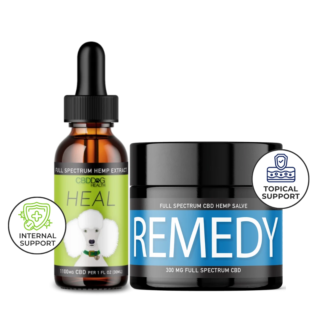 power duo cbd oil for dogs bundle cbd balm for dogs cbd salve cbd immune support dog kit duo